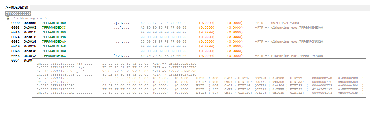 HEX DEREF - Memory Viewer Data/Structures mode