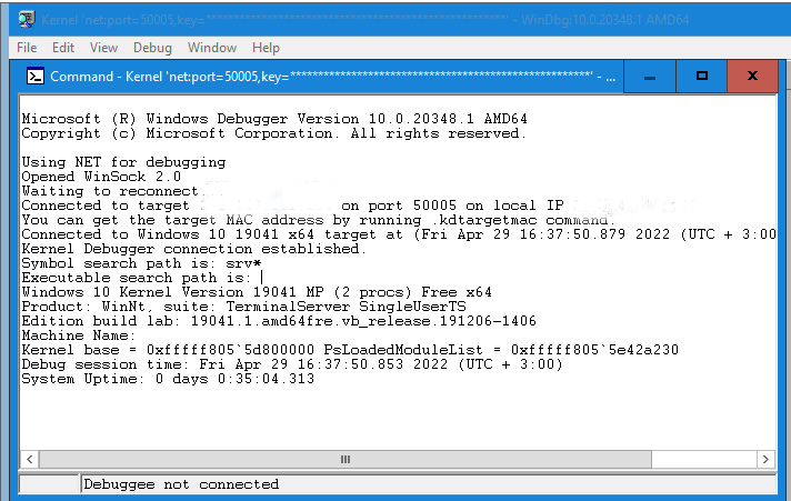 KDNET Kernel Debugging